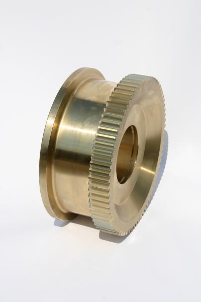 Custom Bronze Double-Flange Geared Wheel